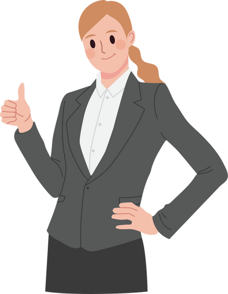 Businesswoman withs Thumbs Up Gesture